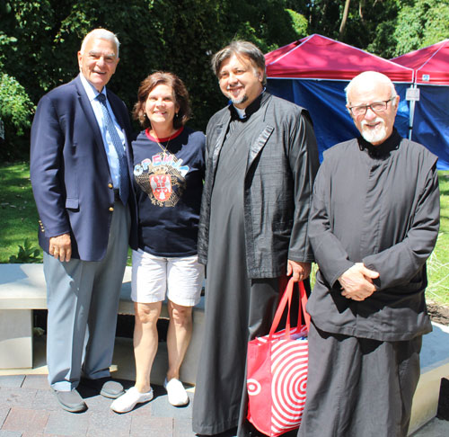 Alex Machaskee, Mayor Georgine Welo and Serbian clergy